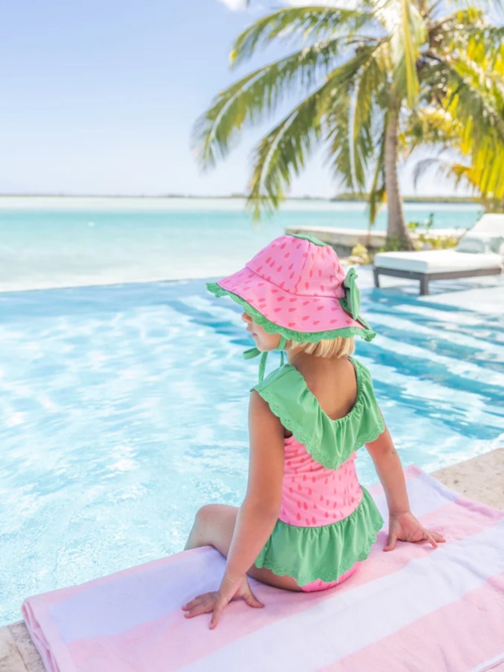 Beaufort Bonnet Watermelon Sandy Swimsuit Suffolk Seeds with Gibson Island Green